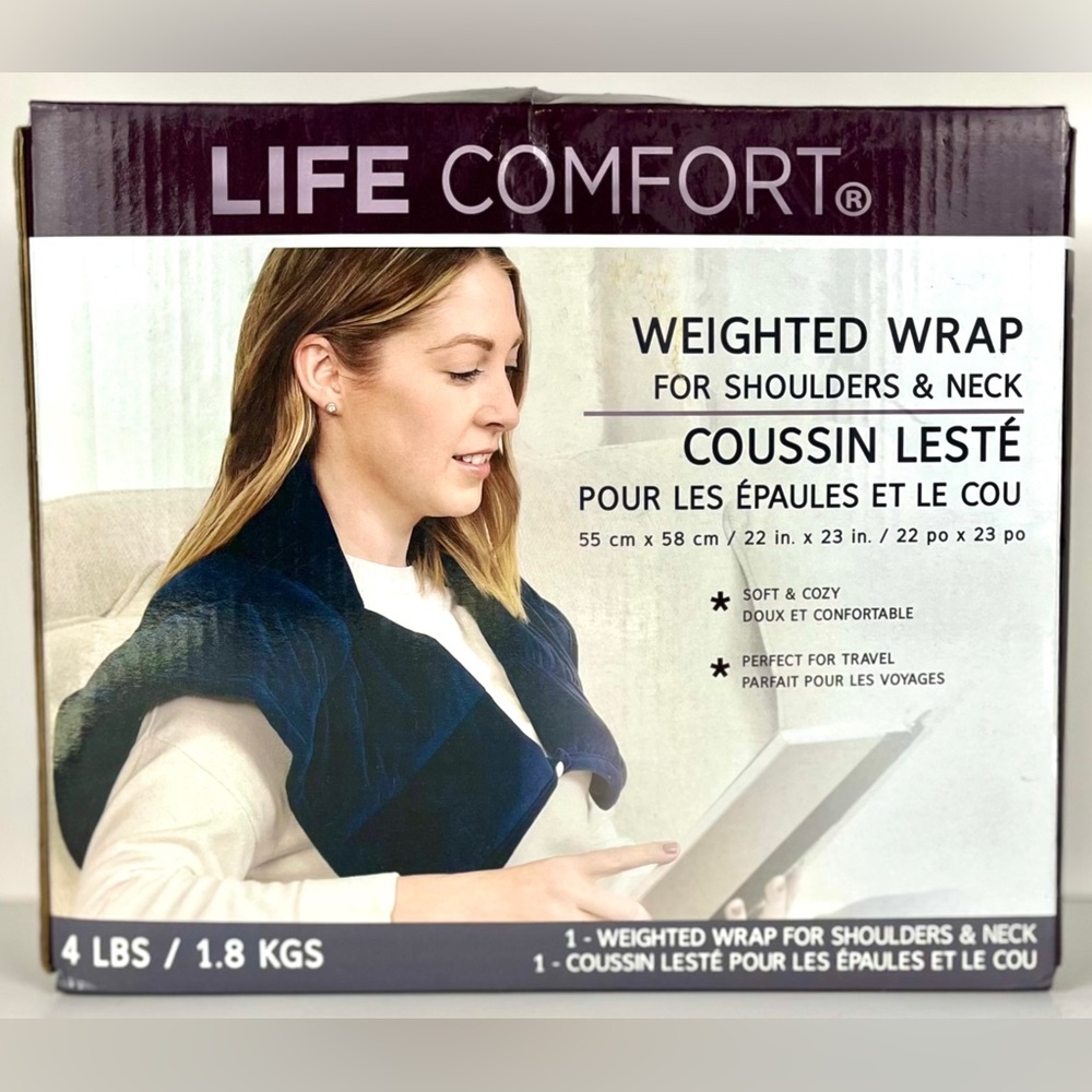 Life Comfort Weighted Wrap for Shoulders & Neck, 4 lbs, Blue